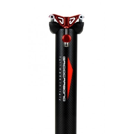 GrigioCarbonio - Reggisella Carbon Tube T800 34.9 X 380mm grafica rossa 132g