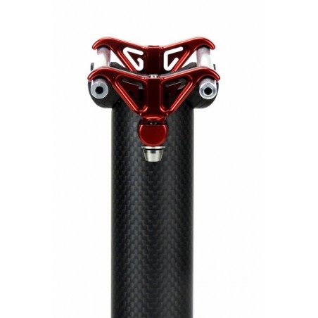 GrigioCarbonio - Reggisella Carbon Tube T800 34.9 X 380mm grafica rossa 132g