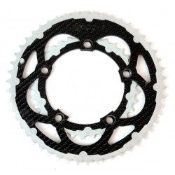 Carbon Ti - Coppia corone X-RING ALU/CARBON 50/34t BCD...
