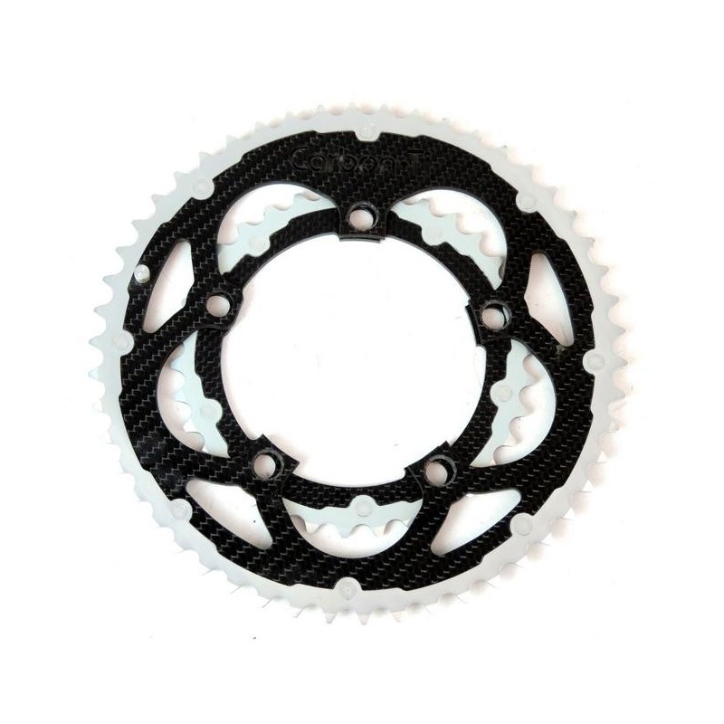 Carbon Ti  - chainring set X-RING ALU/CARBON 50/34T 110mm BCD for Campagnolo Ultra-Torque cranksets 94g