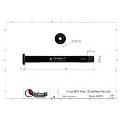 Carbon Ti - Asse passante anteriore X-Lock QR12x1.5 ROAD 125mm 23g 2