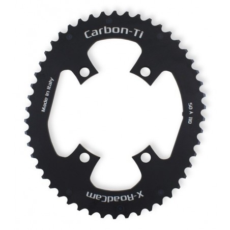 Carbon Ti - X-RoadCam 50 x 110 BCD 4 arms chainring from 121g