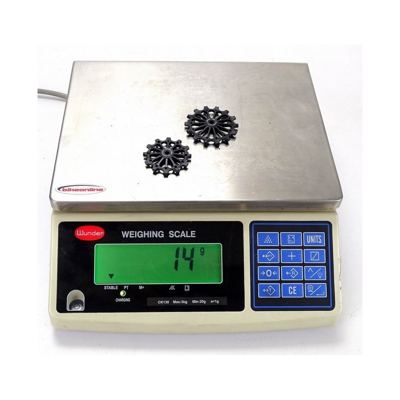 Extralite Coppia pulegge ceramic UltraPulley 12-14 PH 14g_peso sulla bilancia