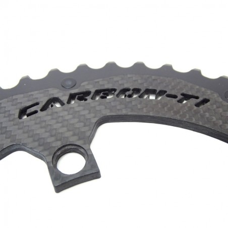 Carbon-Ti X-CarboRing EVO superlight carbon/ergal outer chainring 110 BCD 4 arms from 99g