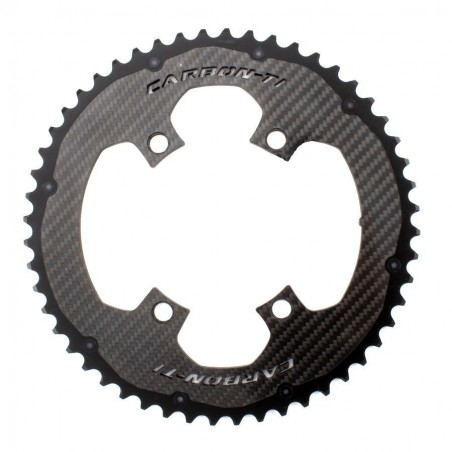 Carbon-Ti X-CarboRing EVO superlight carbon/ergal outer chainring 110 BCD 4 arms from 99g