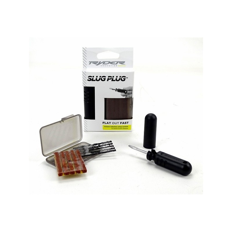 Ryder - Kit Ripara Tubeless SLUG PLUG Strisce 1,5mm/3,5mm + Punteruolo 12g