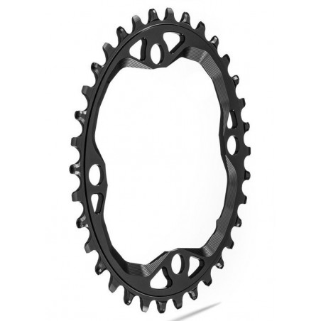 AbsoluteBlack - OVAL 104BCD Chainring for 12spd Shimano Hyperglide+ chain Black from 41g