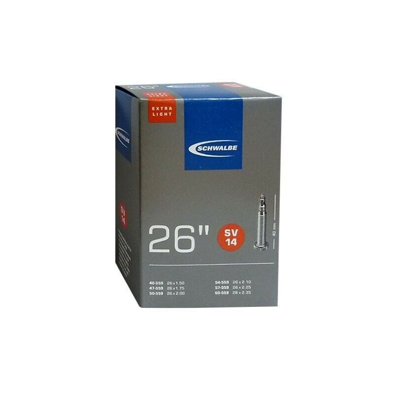 Schwalbe - Camera d'aria Extra Light SV 14A compatibile con ruote da 26'' x 1.5/ 2.40 140g