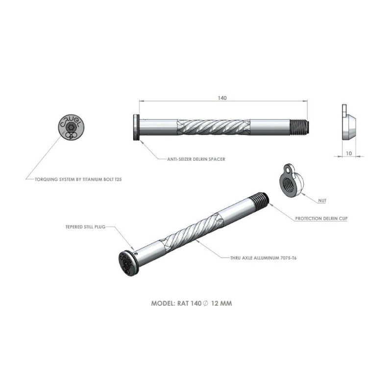 Cruel Components - 12x100mm front thru axle...