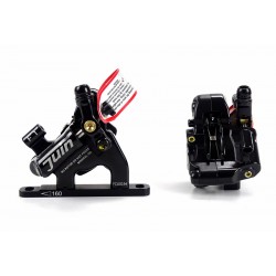 Juin-Tech - Coppia freni a disco idraulici a cavo F1 Flat Mount colore nero 557g