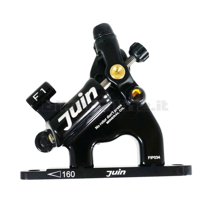Juin-Tech - Coppia freni a disco idraulici a cavo F1 Flat Mount colore nero 557g