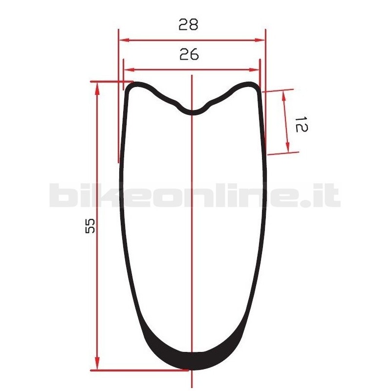 Ruote strada carbonio ROCKYROAD 55 TUBULAR / Extralite MRC01 1.235g