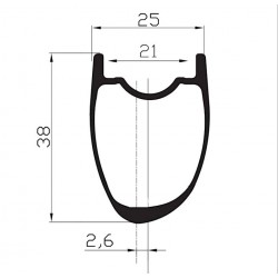 Ruote Carbonio strada ROCKYROAD 39C DISC  / ROCKY SP Road Straightpull Center Lock da 1.250g 2