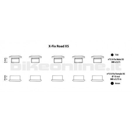 Carbon Ti - Bussole corone X-Fix Road XS kit 6g