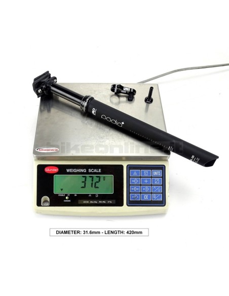 Yep Components - Super light Podio carbon dropper seatpost 309g_weight_on_the_scale