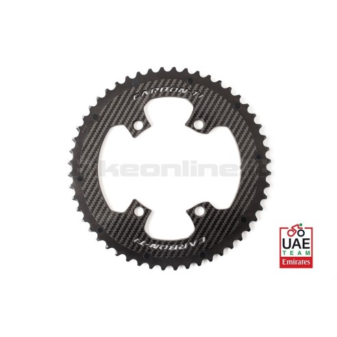 Carbon-Ti X-CarboRing EVO DA9200 superlight carbon/ergal outer chainring 110 BCD 4 arms from 97g