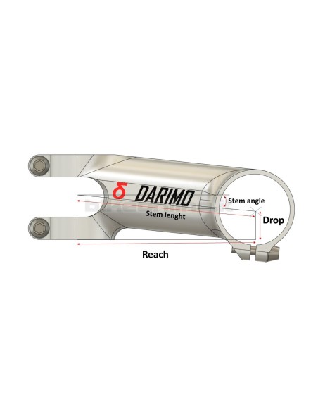 Darimo - Attacco Manubrio IX2AL in alluminio tra i più leggeri al mondo 82g (100mm)