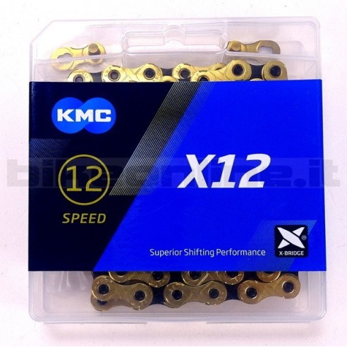KMC - Catena X12 TI-N BLACK - GOLD 126 maglie 268g