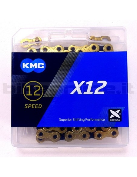 KMC - chain 12-speed X12 TI-N 126 links black - gold 126 links 268g
