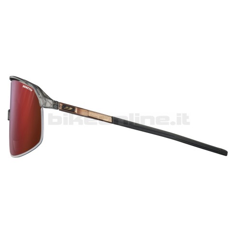 Julbo DENSITY NERO TRASLUCIDO / RAME occhiali da sole superleggeri lenti REACTIV 0-3 High Contrast fotocromatiche 19.5g