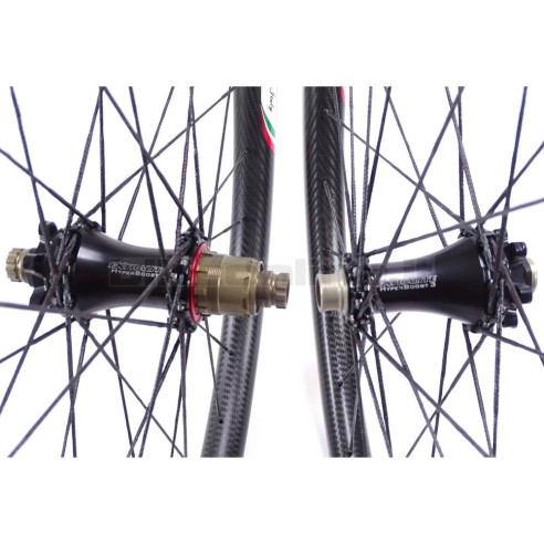 Ruote MTB GrigioCarbonio HardWheel AS25 - AS30 - AS35 T800 BERD / Extralite Hyper3 da 1.025g
