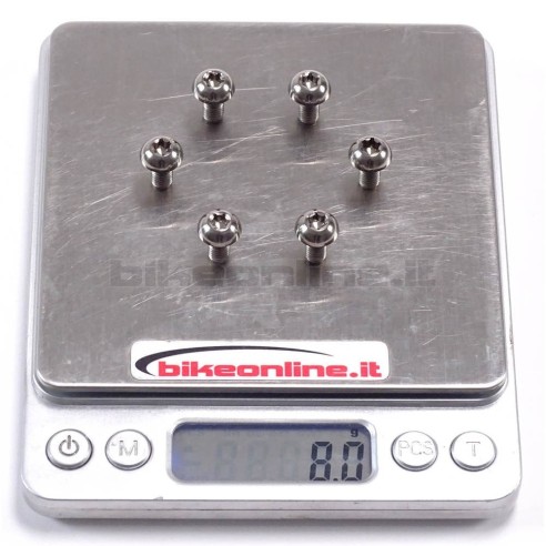 ROCKY - Disc fixing kit consisting of 6 screws natural titanium 8.0g