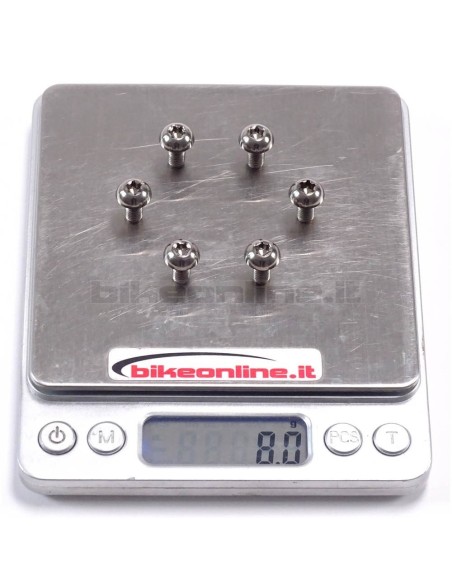 ROCKY - Kit di fissaggio dischi freno composto da 6 viti in Titanio naturale 8.0g