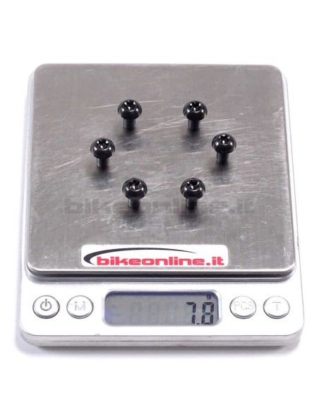 ROCKY - Disc fixing kit consisting of 6 screws black titanium 7.8g