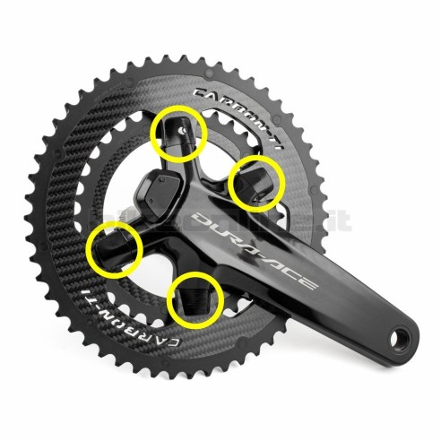 Carbon-Ti X-Cover DA9200 Black viti corona sagomate per Dura-Ace 9200 20g