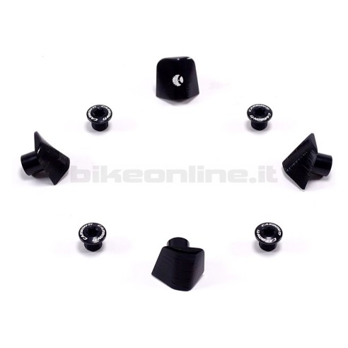 Carbon-Ti X-Cover DA9200 1x Black single chainring fixing bolts shaped for Dura-Ace 9200 20g