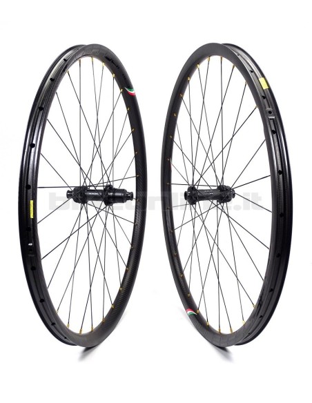 Coppia ruote GrigioCarbonio HardWheel AS25 - AS30 - AS35 T800 / DT Swiss 180 SP CERAMIC CENTER LOCK BOOST da 1.175