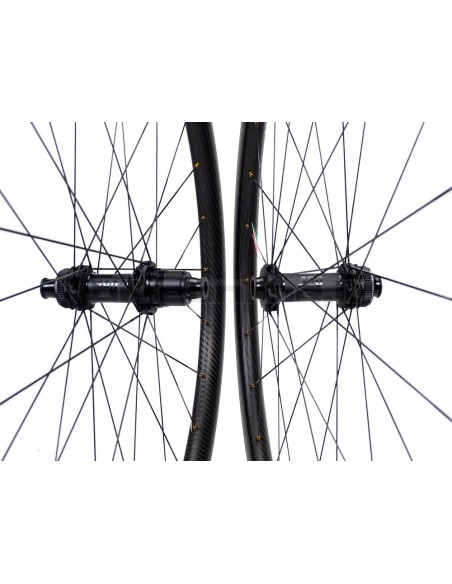 Coppia ruote GrigioCarbonio HardWheel AS25 - AS30 - AS35 T800 / DT Swiss 180 SP CERAMIC CENTER LOCK BOOST da 1.175