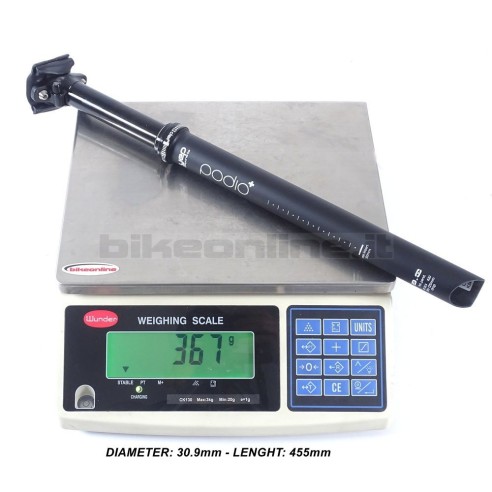 Yep Components PODIO XC 100-120 Carbon super light carbon dropper seatpost from 354g weight on the scale 30.9