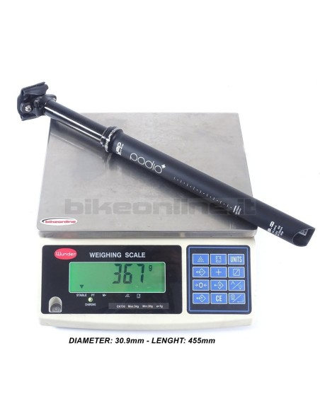Yep Components PODIO XC 100-120 Carbon super light carbon dropper seatpost from 354g weight on the scale 30.9