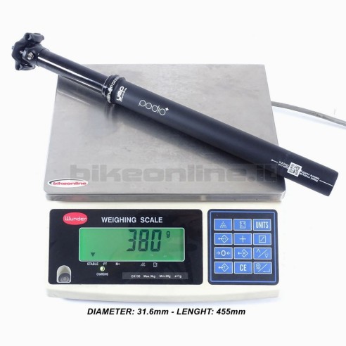 Yep Components PODIO XC 100-120 Carbon super light carbon dropper seatpost from 354g weight on the scale 31.6