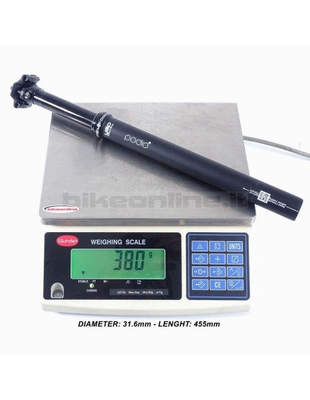 Yep Components PODIO XC 100-120 Carbon reggisella telescopico super leggero in carbonio da 354g peso sulla bilancia 31.6