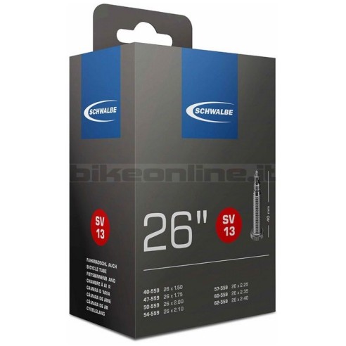SCHWALBE - Camera d'aria  SV 13A compatibile con ruote da 26'' x 1.5/ 2.40 189g