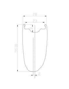 Ruote carbonio ROCKYROAD KOM 55C DISC / ROCKY II SP Road CL 1.220g 2