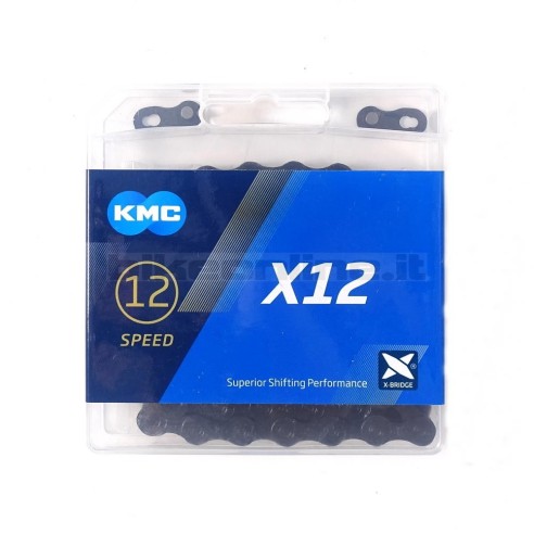 KMC- X12 BlackTech 12s chain for all derailleur systems Campagnolo, Shimano, Sram 126 links 268g