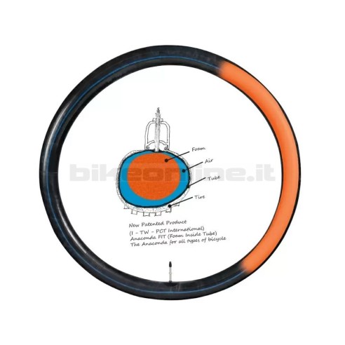 PNK Barbieri - Pair of inner tubes with Anaconda mousse fit Gravel 700 x 35/45 diameter 27mm 260g