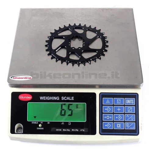 Cruel Components - Corona Doppia Camme Vo Sram Eagle DM T-Type 8 Fori off-set 0mm  32T - 34T da 65g_peso sulla bilancia