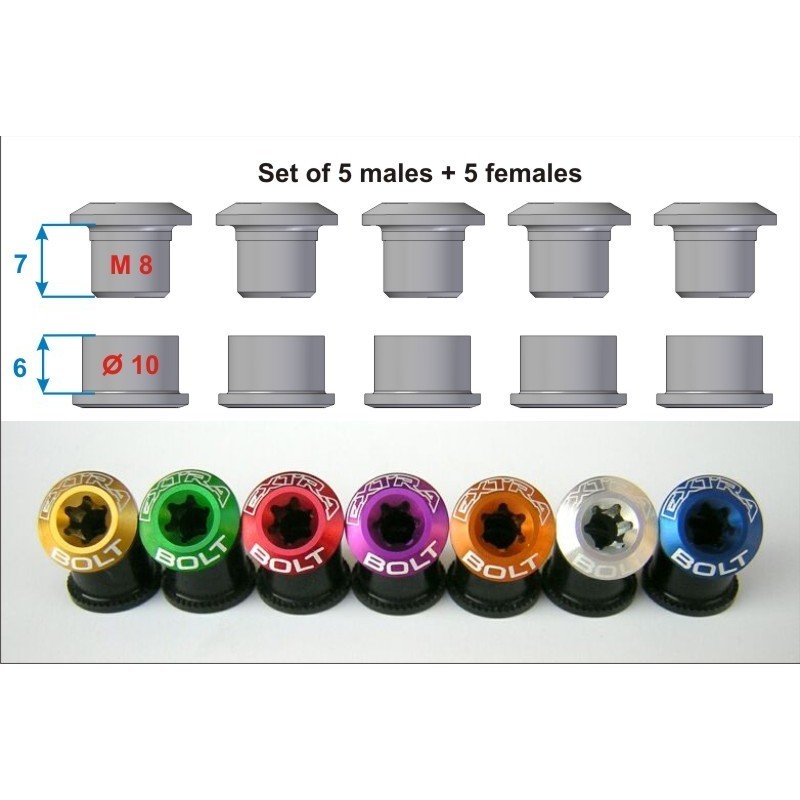 Extralite - Chainring bolt set EXTRABOLT 1 7.2g...