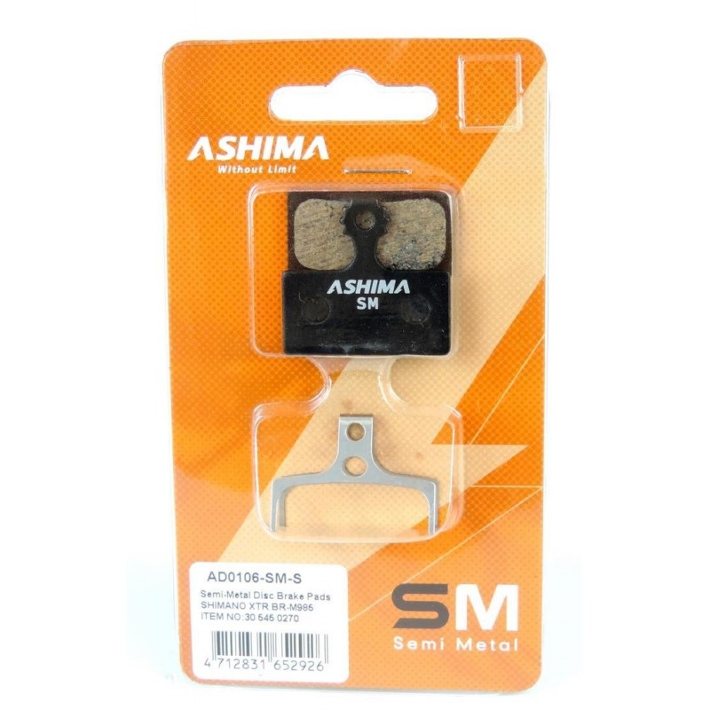 Ashima - Coppia Pastiglie Semimetalliche per Shimano XTR - XT - SLX