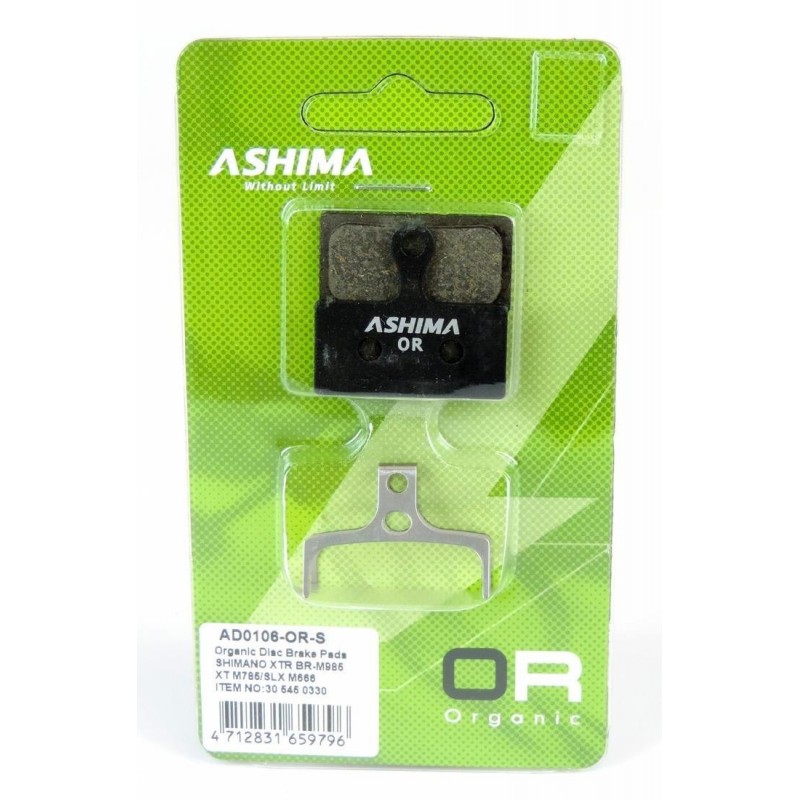Ashima - Coppia pastiglie organiche per Shimano XTR BR M985 - XT M785 - SLX  M666