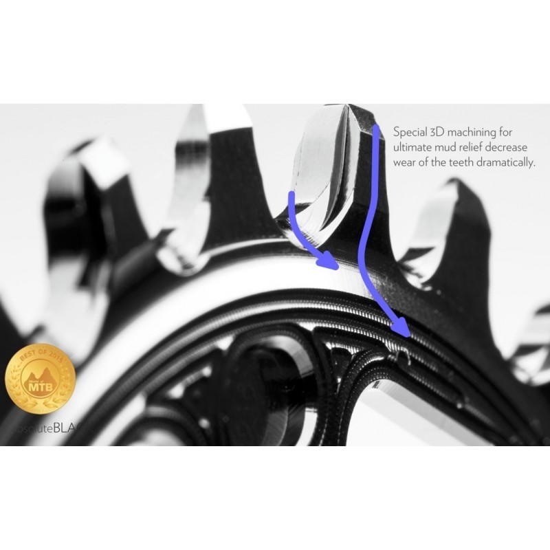 AbsoluteBlack - XX1 style OVAL 94 BCD chainring Black from 43g_3