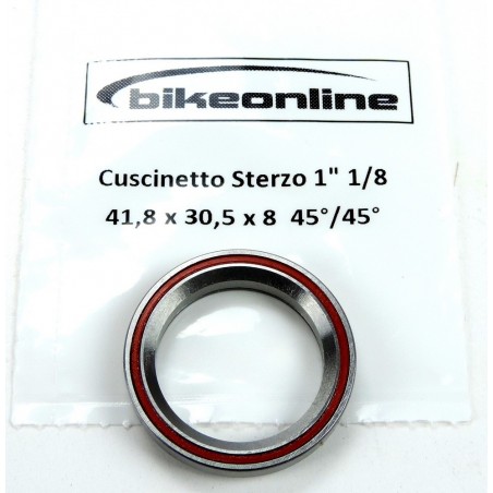 Bikeonline - Cuscinetto serie sterzo 1" 1/8 41.8x30.5x8mm 45°/45° 24.7g