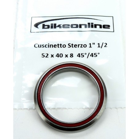 Bikeonline - Cuscinetto serie sterzo 1" 1/2 52x40x8mm 45°/45° 35g