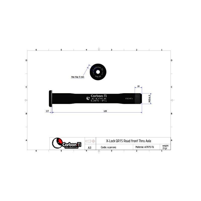 Carbon Ti - Asse passante anteriore X-Lock...