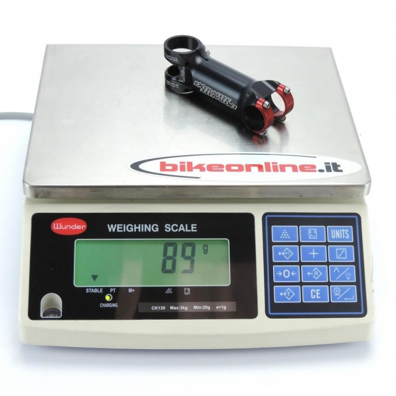 Extralite - Attacco manubrio UltraStem ULR Nero/Rosso da 89g_3