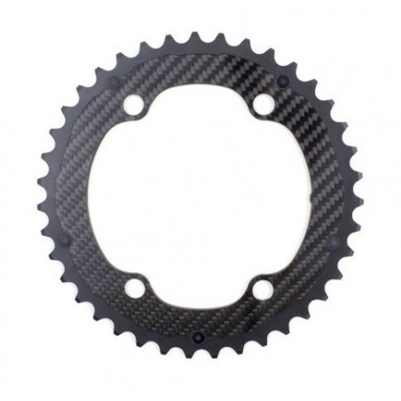 Carbon-Ti X-CarboRing superlight carbon/ergal inner chainring 110 BCD 4 arms from 29g